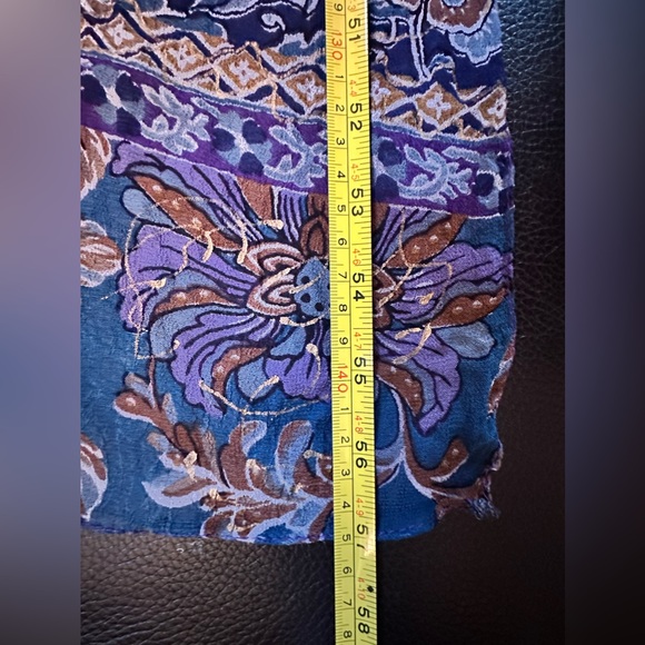 Silk Scarf with Hand Painted Gold - Picture 7 of 12